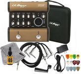 L.R. Baggs Venue DI Acoustic Guitar Preamp Direct Box Studio and Stage Pedal Tonebird Bundle with Cable, Polish Cloth, Dunlop Picks, Tonebird 9V Adapter