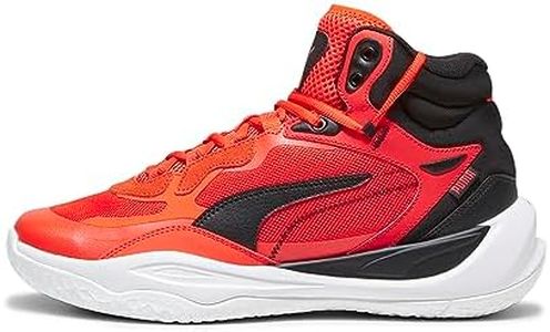 Puma Unisex-Adult Playmaker Pro Mid Red Blast-Fiery Red-Black Basketball Shoe - 8 UK (37790212)