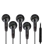 Yinyoo in Ear Monitors Headphones, 15.4mm Dynamic Drive & 3.5mm Plug, Kbear Stellar Stereo IEM Over-Ear Earbuds w/Mic, 5 Pieces HiFi Earphones for Gym Workout Running Church Drummer(clear-black, mic)