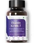 Viteva Organic Vitamin K2 | 100% Vegetarian Plant Based Vitamin K2 MK-7 with MCT Powder, For Optimal Calcium absorption Benefits in Bone Health - 55mcg - 120 Veg Capsules