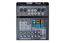 kh 4 Professional Audio Mixer Channel Studio Audio Sound Mixer Board - 4 Channel Bluetooth Compatible Portable Digital Dj Mixing Console w/USB Mixer Audio Interface