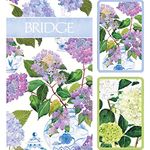 Caspari Hydrangeas and Porcelain Large Type Bridge Gift Set - 2 Playing Card Decks & 2 Score Pads