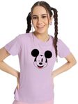 Bewakoof Official Disney Merchandise Women's Graphic Printed Regular Fit T-Shirt_ 621388_Purple_M