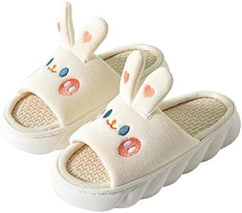 Yoroka Cartoon slippers Cute Animal Shape Slippers,Thick Sole Soft Indoor Outdoor Slippers for Women, Bunny, 8 Women/7 Men