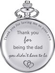 Dad Gifts Quartz Pocket Watch for Father-in-law, Stepdad birthday Christmas(Silver)