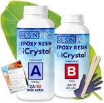 Resin Pro Crystal Clear Epoxy Resin - 1.5kg | Fast Drying, Non-Toxic Clear Epoxy Resin & Hardener for Wood, Fabric, Glass & Paper | DIY Art, Mould Casting, Jewellery Making, Coasters & Surface Coating