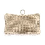 Women's Rhinestone Evening Clutch Bag with Crystal Clasp, Wedding Handbag Formal Party Purse, Gifts for Women(Gold)