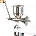INDPOOOR Professional Manual Grain Grinder, Hand Crank Grain Mill, 304 Stainless Steel Wheat Grinder, Wooden Handle Corn Grinder Hand Crank, Manual Coffee Grinder