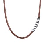 PROSTEEL Necklace for Men 3mm 24 inch Choker Leather Wax Rope Cord Male Chains Christmas Jewelry Brown