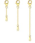 Gold Necklace Extender, 3 Pcs 1.4mm Sterling Silver Chain Extender for Necklace 14K Gold Plated Bracelet Anklet Extender (1, 2, 3 inch)