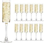 UMEIED 6 Oz Cylinder Champagne Flutes Set of 12, Long Stemmed Crystal Clear Champagne Flute Glass Set, Sparkling Wine Glass for Home Party Wedding Anniversary Birthday Christmas