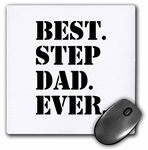 3dRose mp_151491_1 8" x 8" Best Step Dad Ever Gifts for Family and Relatives Stepdad Stepfather Good for Fathers Day Mouse Pad