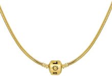 Bolenvi Authentic European 3mm Snake Chain Charm Bead Pendant Necklace Jewelry Fits Pandora Charms & More (16 inch, 18K Gold Plated)