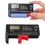 ZffXH Battery Tester 2 PCS Universal Portable Battery Checker for AA AAA C D 9V 3.7V 1.5V 18650 Digital Display Small Batteries Button Cell