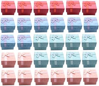 Markeny 32 Pcs Gift Box Set Ring for Ring and Earring Jewelry Anniversaries, Weddings, Birthdays, 4Color