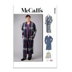 McCall's Men's Wrap Robe, Pullover Nightshirt and Pull-on Pants Sleepwear Sewing Pattern Kit, Design Code M8443, Sizes S-M-L-XL-XXL-XXXL, Multicolor