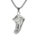 GAUEIOUR Sports Shoe Necklace,Cool Hip-Hop Couple Titanium Steel Necklace, Punk Sneaker Pendant Necklace, Unisex Version, Hip-Hop Punk Jewelry Gift (Silver)