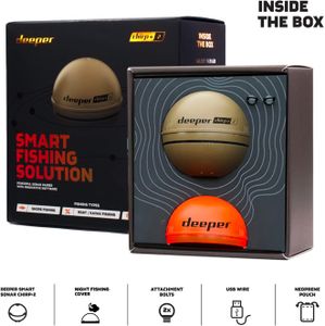 Deeper CHIRP+ 2 Castable GPS Fish Finder – Portable, Extended Battery, Night Cover
