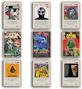 LSPDAG MF DOOM Poster Set of 9 Album Cover Posters 8 by 12 inch Music Posters for Room Aesthetic Canvas Wall Art for Teens Room Decor UNFRAMED (MF DOOM)