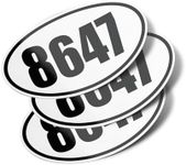 8647 Oval Vinyl Bumper Stickers (3 Pack)