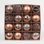 Hamster London HL Holy 6cm Rose Gold Christmas Ball Set of 16 Pieces-Christmas Decoration