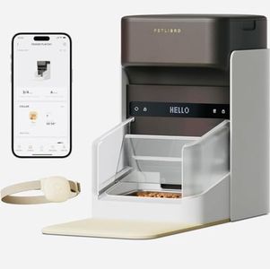RFID Automatic Cat Feeder, 5G Wi-Fi Automatic Pet Feeder, 3L One Auto Cat Feeder App Control with Collar Tag Sensor, Tag Activated Automatic Cat Food Dispenser 1-10 Program Meals Control