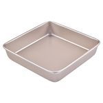 Bakeley 9-Inch Square Cake Pan, Deep Dish Non-Stick Bakeware for Oven Baking (Champagne Gold)