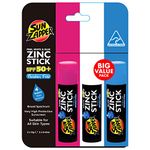 Sun Zapper Zinc Stick - Pink, White, Blue Face Sunblock SPF50+ Coloured Zinc Sunscreen Sticks Made in Australia