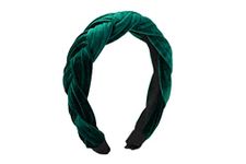 HABAC STUDIO- Headbands for Women Hair Accessories for Women Hair bands for Girls Headbands Velvet Braided UK Seller. (GREEN)