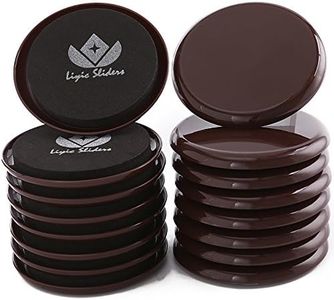 16 Pack Brown Reusable 3-1/2 inch Round Carpet Furniture Sliders,3.5" Furniture Mover, Reusable Pads,Furniture Slider,Furniture Moving Pads for Carpet,Furniture Moving Slider.Carpet Sliders