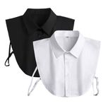 Toionmm 2 Pieces Fake Collar, Detachable Blouse Dickey Collar, Women's False Collar Half Shirts for Women & Girls, Collar Insert for Women