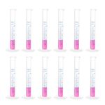 uxcell Plastic Graduated Cylinder, 10ml Measuring Cylinder, Science Test Tube Beakers, 2-Sided Metric Marking, Clear Hex Base for Lab Home 12Pcs