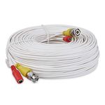 SSL BNC Video Power Cable For CCTV Camera DVR Security System (40M, White)