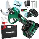 Paowafol 21V Electric Pruning Shears, Cordless Electric Scissors with 2 PCS Rechargeable 2000mAh Lithium Battery Powered & 2 Blades, 35mm (1.4 inch) Max Cutting Diameter Electric Pruning Shears