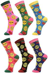 DARESAY Women's Crew Socks- Crew Socks for Women with Fun, Cute, & Colorful Patterns, Long Novelty Socks for Girls, 6-Pack.