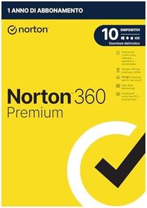 Norton 360 Premium 2024, Antivirus per 10 dispositivi, Licenza di 1 anno, PC, Mac, tablet e smartphone