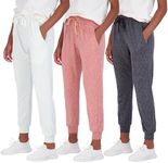 Real Essentials Women's Plus Size Just My Lounge Joggers Soft Sleepwear Pajamas Loungewear Yoga Pants Active Athletic Track Running Workout Casual Ladies Yoga Sweatpants Pockets, Set 10, 2X, Pack of 3