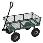 BIGAPPLE 300 Kg Metal Dump Cart Jalli Type Trolley for Material Handling | 1-Year Warranty | Industrial Dolly Cart with 10" Wheels for Warehousing, Gardening and Construction site Usage (Pack of 2)