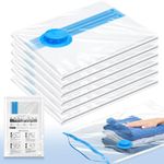 Tusoio 6 Small Space Saver Vacuum Storage Bags, Vacuum Sealed Storage Bags Vacuum Seal Bags for Clothing, Comforters, Pillows, Towel, Blanket Storage, Bedding