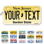 InkMyPlate Personalized New Jersey Small License Plate | Bike 6x3 inch | Select from All 50 States | 3 Sizes | Custom License Plates for Kids Bicycles | Power Wheels | USA Thick .040 Aluminum
