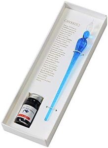 Herbin Hb21413set Glass Pen & Ink Set, Exclusive Box, Handcraft, Blue & Mini Ink, Deep Blue (0.3 fl oz (10 ml) Set, French Traditional Brand Founded in 1670