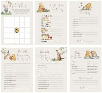 20 Pack Winnie Party Game Classic Pooh Baby Shower Games Neutral Style for Boys Girls First Birthday Supplies Decorations