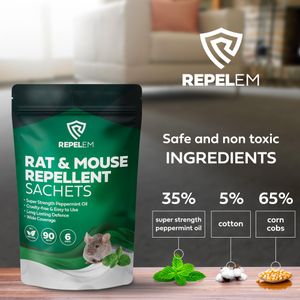 REPELEM Rat & Mouse Repellent Sachets – Odor Control Pack