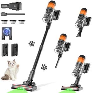 Cordless Vacuum Cleaner, 500W 40KPa 120Mins Runtime with 2 Batteries Black
