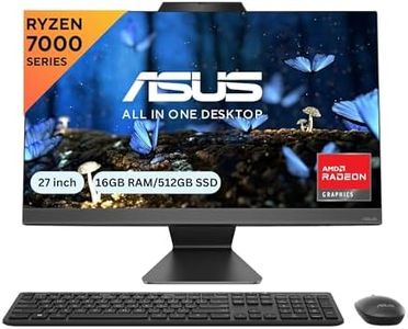 ASUS AiO M3 Series, 27" (68.58 cms) FHD, AMD Ryzen 5 7520U, All-in-One Desktop (16GB/512GB SSD/Windows 11/Office 2021/with Wireless Keyboard & Mouse/Black/8.90 Kg), M3702WFA-BA002WS