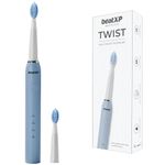 beatXP Twist Sonic Electric Toothbrush for Adults with 4X Plaque Removal & 2 Brush Heads & 3 Cleaning Modes | Rechargeable Electric Toothbrush | 20500 strokes/min with Long Battery Life (Blue)