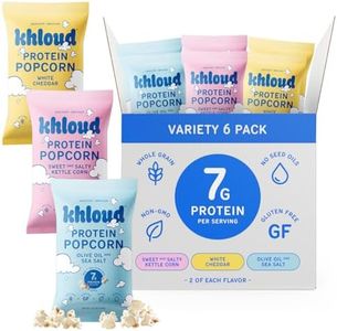 Khloud Protein Popcorn, 6 Pack Variety Pack - Protein Popcorn Made with Real Simple Ingredients & 7g Protein - Non-GMO, Gluten Free & Kosher - Healthy Snacks
