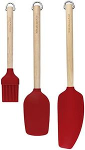 KitchenAid 3pc Birchwood Baking Set with Pastry Brush, Spoon Spatula and Mixer Spatula