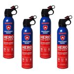 Prepared Hero Fire Spray - Mini Fire Extinguishers for House, Car, Garage - Kitchen Small Fire Extinguisher for Home, Made in USA, 100% Organic - Compact, Portable & Easy to Use, Non-Toxic - 4 Pack