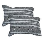 Trance Home Linen 200TC Cotton Printed Pillow Covers | Pillow Covers | Set of 2 Pc Pillow Covers only |Large Size (20 X 30 inch, Aztec Black)